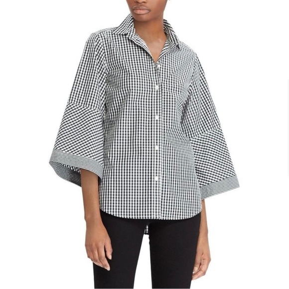 Lauren Ralph Lauren Tops - Lauren Ralph Lauren Gingham Bell Sleeve Top